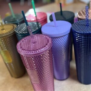 9 Starbucks Colorful Textured Tumblers Set